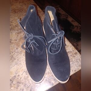 Coach Karsen Suede Wedge Boots Size 8.5